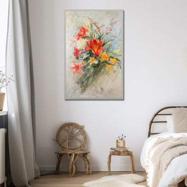 Oil Pastel Painting of Flowers